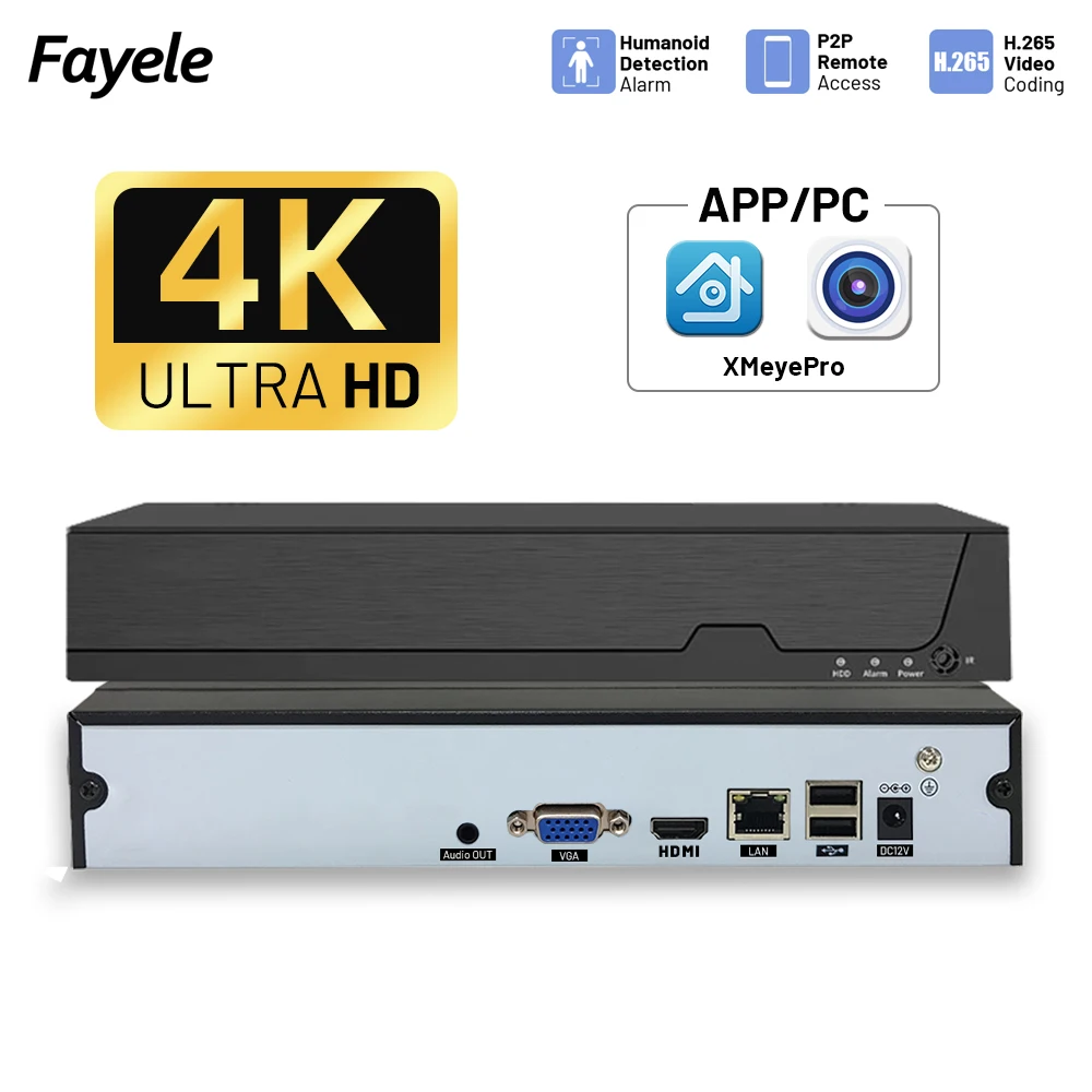 Security 8CH 10CH 4K 8MP NVR AI Face Detection H.265 RTSP 16CH 32CH IP Network Video Recorder Xmeyepro P2P Cloud 24/7 Record