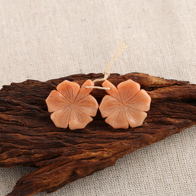 B&F Red Aventurine Earring Beads for Jewelry Making, Handmade Natural stones beads, Stones for jewelry Making Supplies