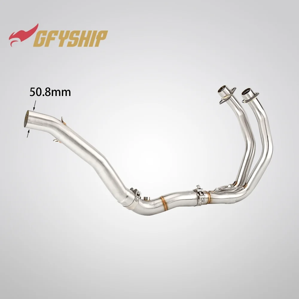 Motorcycle Exhaust Middle Link Pipe Slip-on For YAMAHA YZF R7 2021 2022 2023