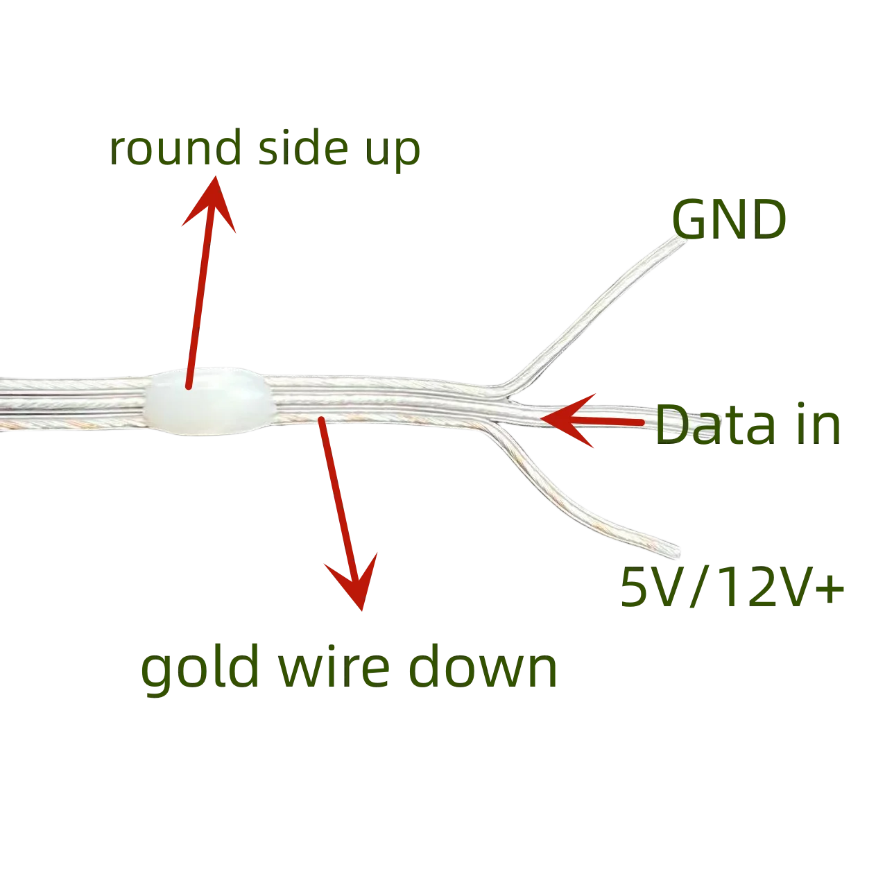 DC5V/12V 1000ct Pixels 1.5cm-20cm Pitch WS2811 LED Seed Pixel String Light RGB IC Addressable Full Color IP67 3Pin Clear Wire