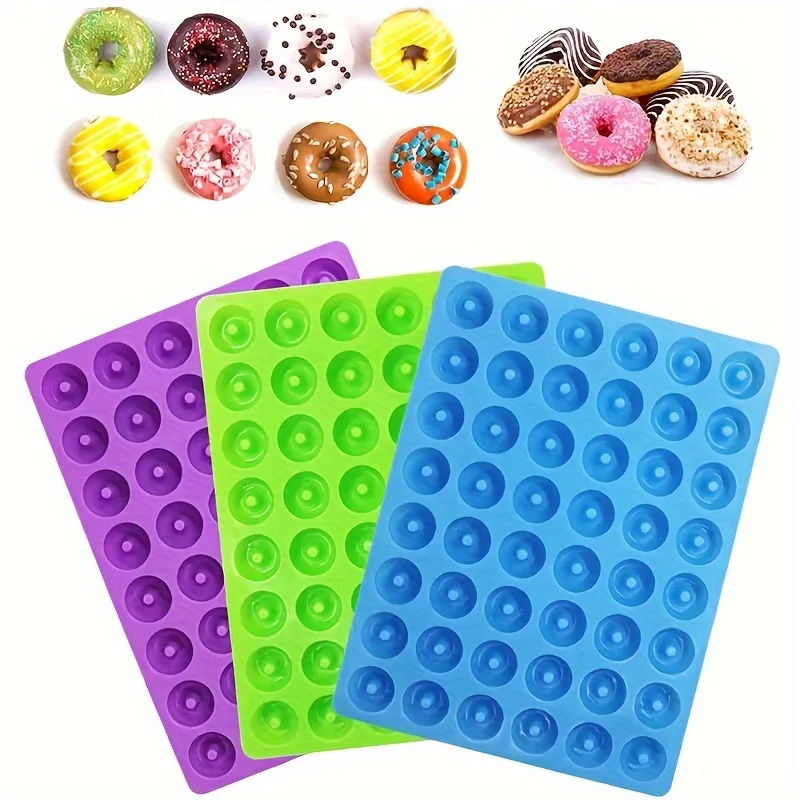 48 Cavity Small Donuts Chocolate Silicone Mold  Small Biscuit Fondant Candy Mold Cake Decorating Baking Tools
