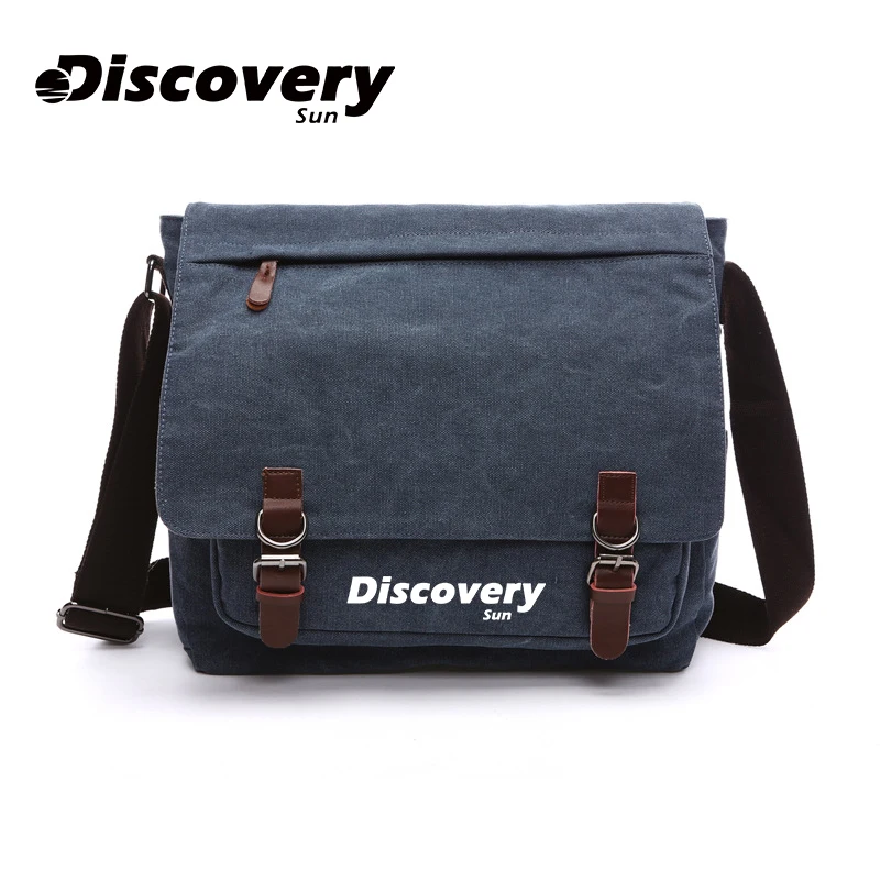 DISCOVERY-SUN Men\'s Shoulder Bag Canvas Messenger Bag Briefcase Outdoor Wear-resistant Travel Business Casual Messenger Bag