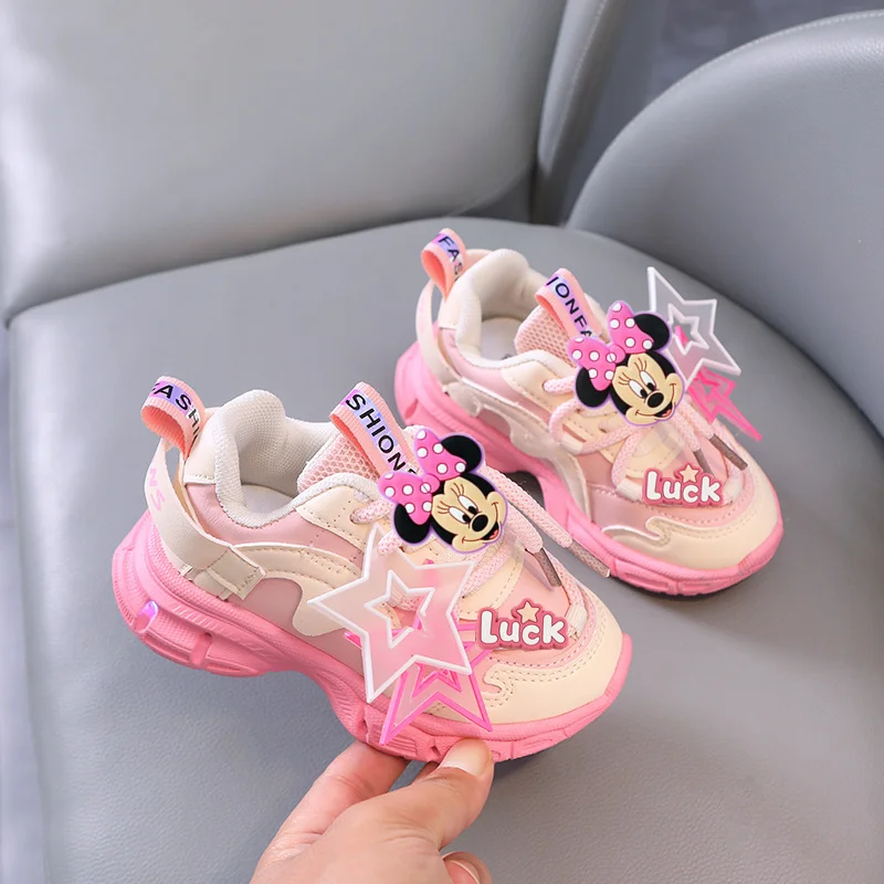 

Disney spring Non-slip Board Shoes Cartoon Princess Running Shoes mickey mouse Minnie Mouse Girls 2026 Autumn New Sneakers