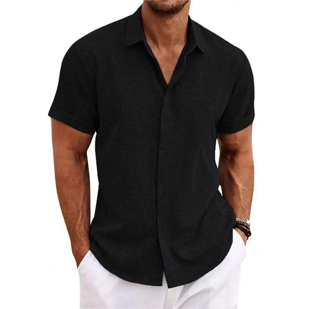 Camisa informal de lino para hombre, blusa, Tops holgados, camiseta de manga corta, camisas informales bonitas para hombre, camisas finas informales 2022