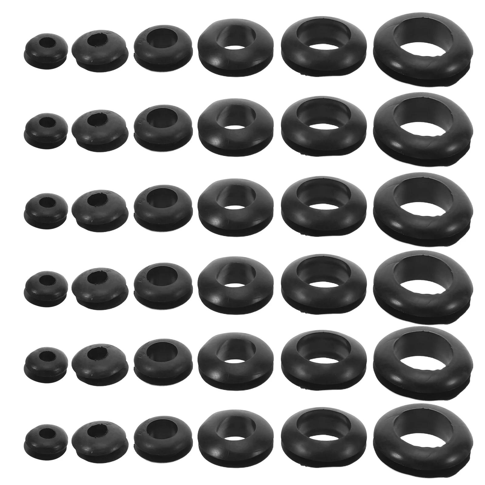 

260pcs Rubber Cable Grommets 3/4/5/6/8/10/12Mm Black Waterproof Wire Seal Ring Double-Sided Gasket For Electrical Wiring Harness