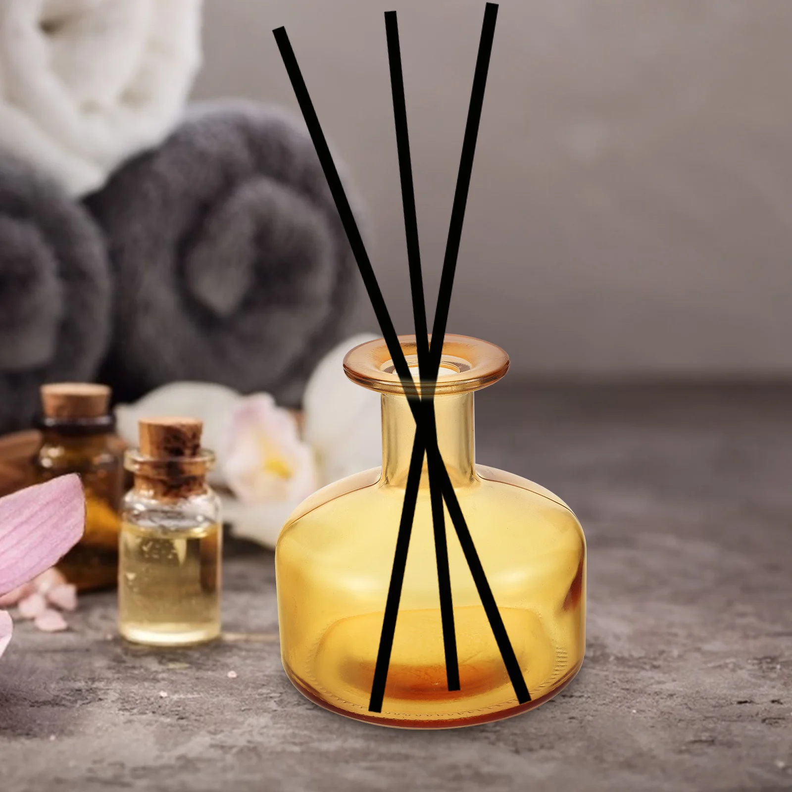 

2Pcs Glass Aroma Bottles Grey Blue Elegant Diffuser Containers Refillable for Aromatherapy Room Glass Bottle