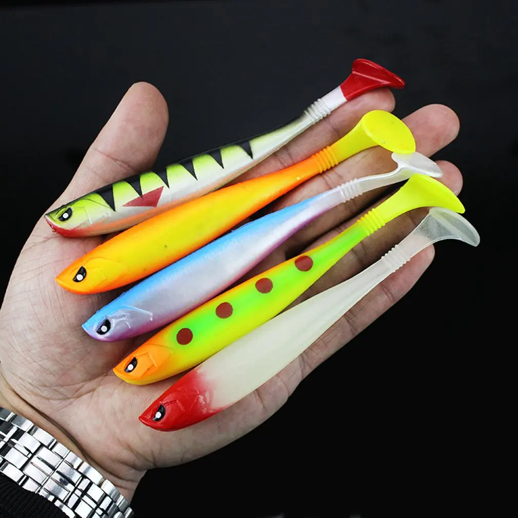 2023 New 5pcs  Soft Fishing Lure 12cm 10g  Silicone Bait Shad Fish  High Quality Worms Bass Pike Minnow Swimbait Rubber