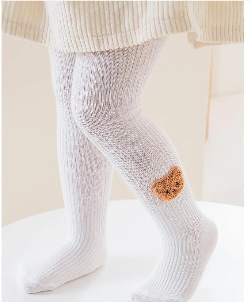 Cute Bear Baby Tights Embroidery Warm Cotton Girls Leggigns Baby Pantyhose Kids Children Tights Socks 1-10Years