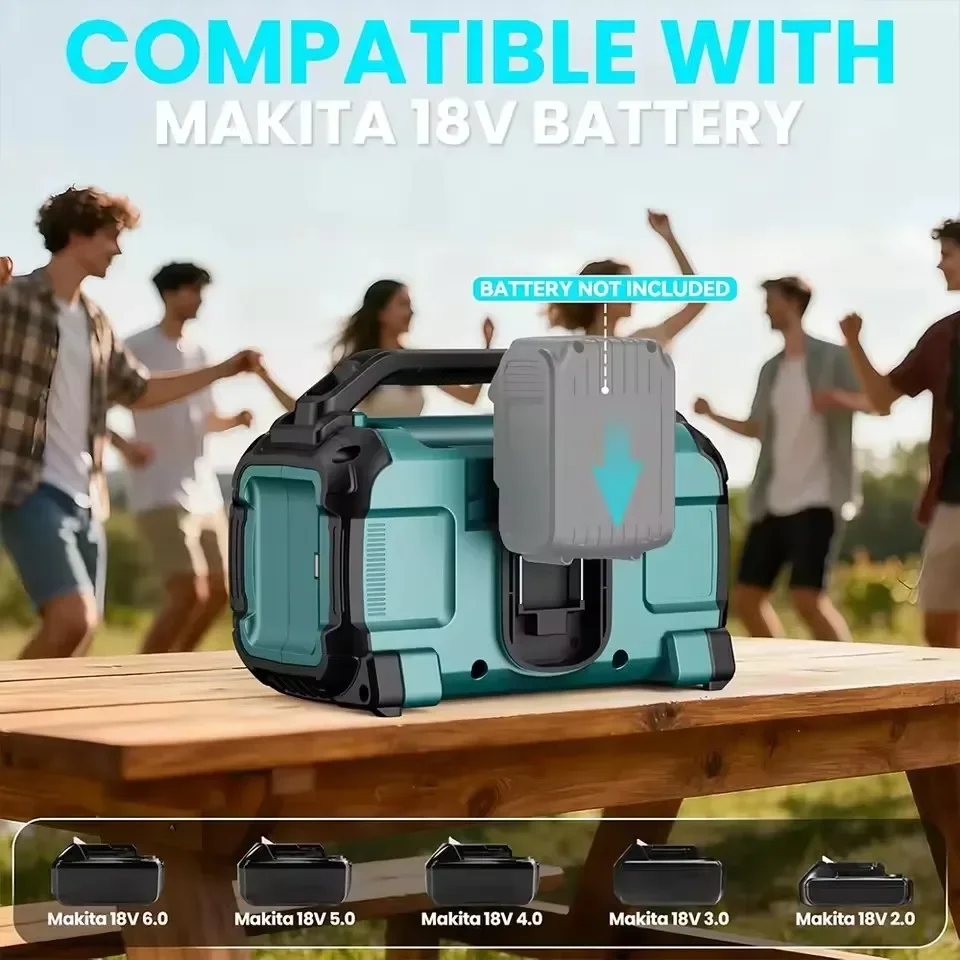 Dual Channel Subwoofer Loudspeaker 3D Outdoor For DeWalt /Milwaukee Makita Cordless Bluetooth Portable Surround Speakers view 6
