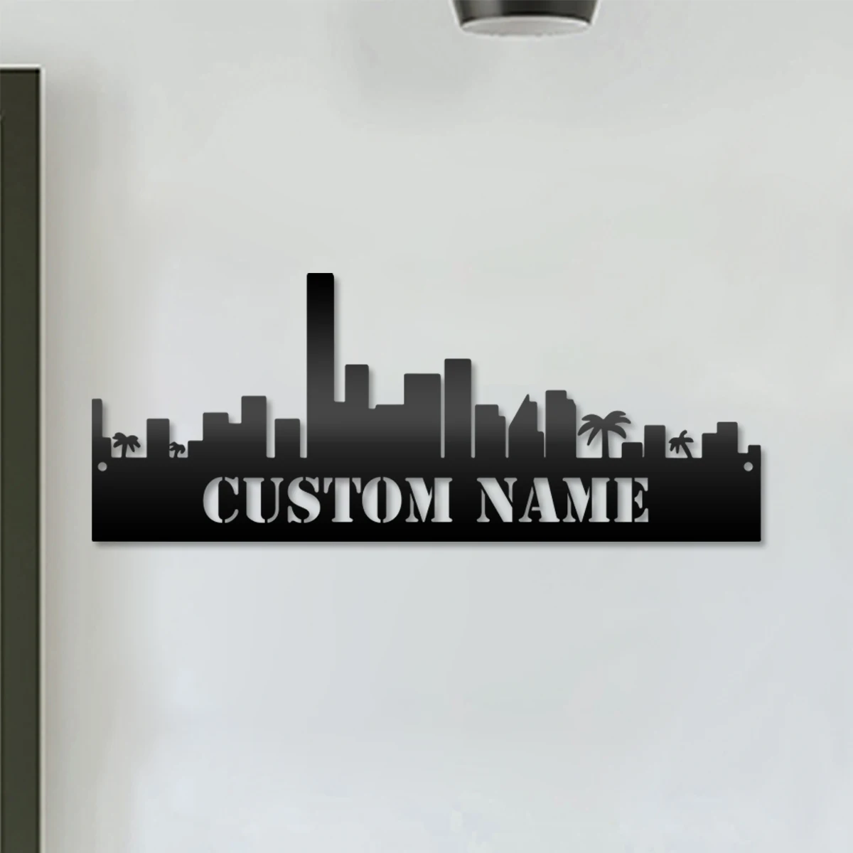 

1pc nice city model Customized Name Metal Wall Signs Tin Wall Plaque For Kids Room Living Room Home Decor