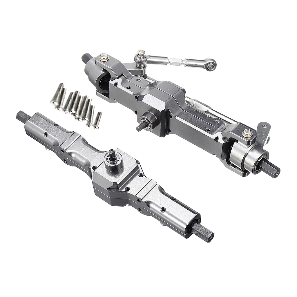 Peças de metal do eixo dianteiro + traseiro de metal para peças de atualização de carro WPL RC