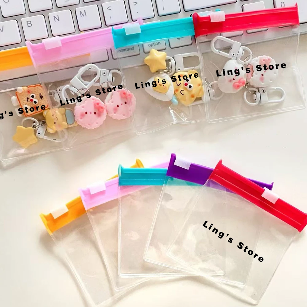 

Custom Logo 7.5x7.5cm Transparent Jewelry Zipper Bag EVA Plastic Storage PVC Pouch Ring Earrings Keychain Stud Hairpin Packaging