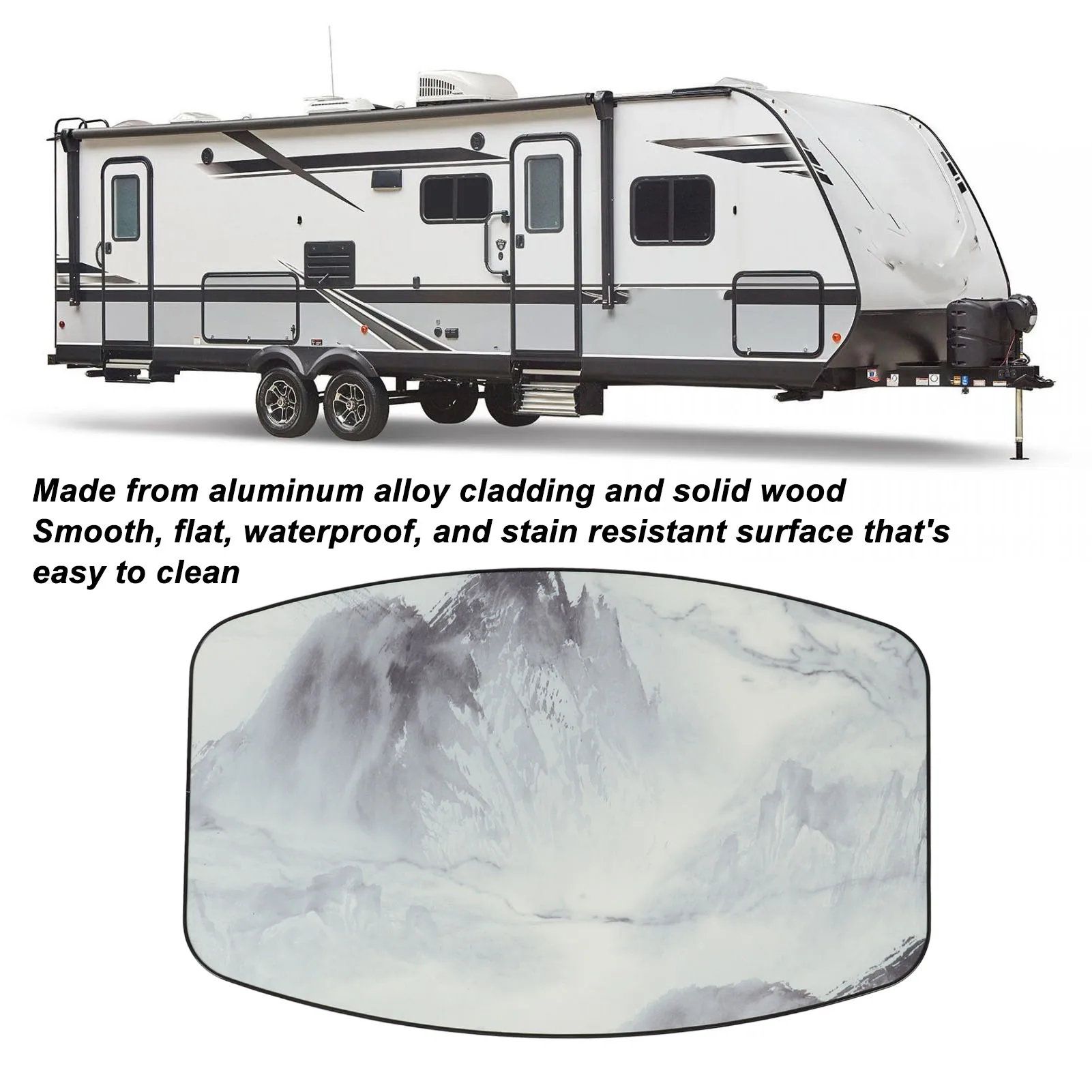 RV مستطيلة سطح الطاولة 24x15.2 بوصة خشب متين طاولة طعام لوحة سطح المكتب ل RV تخييم سطح السفينة شرفة عائمة #3