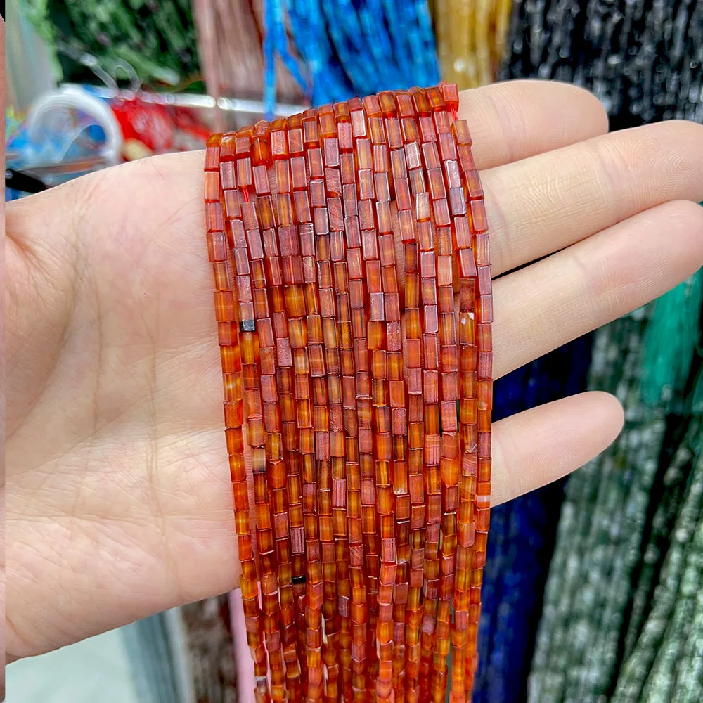 2x4mm Natural Tiger eye Lapis Amethyst Red agate Rectangular Cuboid Tube Beads Loose Beads For Bracelet Necklace Earrings Making