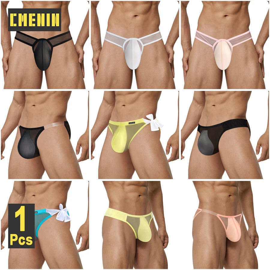 

CMENIN 1Pcs Men Briefs Transparent Mesh Bikini Mens Underpants Breathable Ultra-thin Gays Sexy Man Underwear Brief Men's Panties