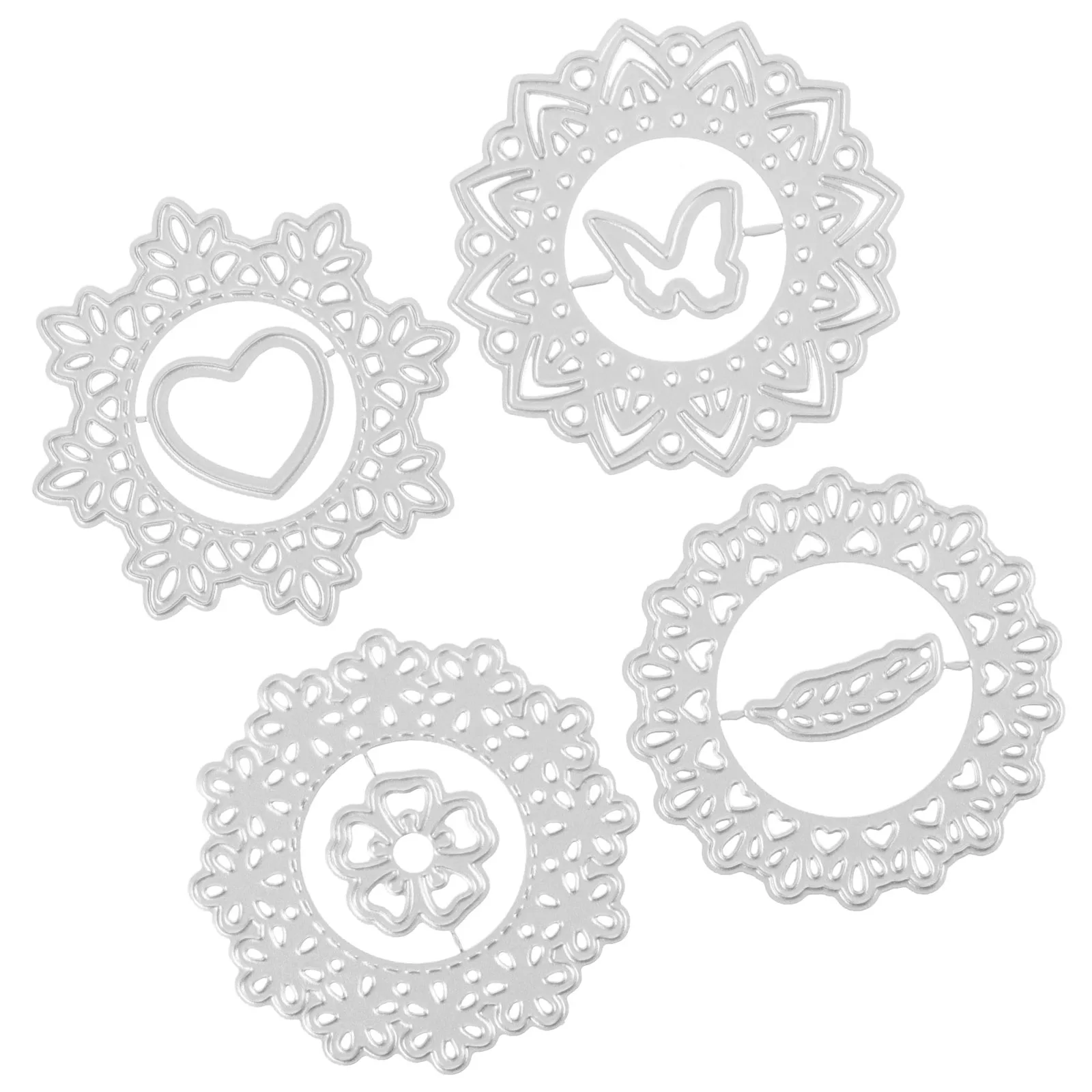 

4 Pcs Cutting Dies Carbon Steel DIY Craft Tools for Card Making Die Cuts For Card Making Scrapbooking Reusable Storage