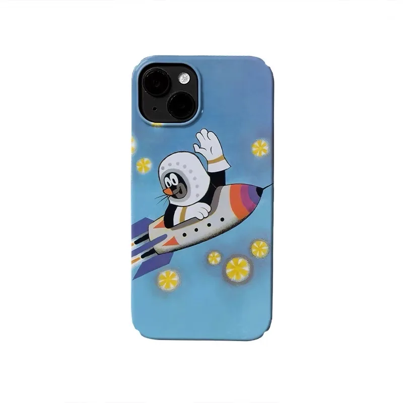 Spaceship Mole Cute Cartoon Phone Case for IPhone 16 15 14 13 Pro Max 12 11 Pro 13 MINI Back Cover X XS XR 8 PLUS SE 2020 Funda