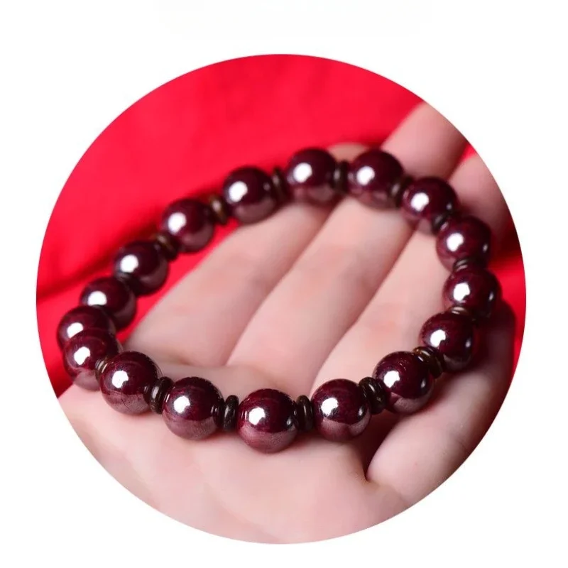 Natural Cinnabar Bracelet Stone Natural Life Year Raw Stone Polished Female Bracelet Male Raw Ore Cinnabar Red Bracelet