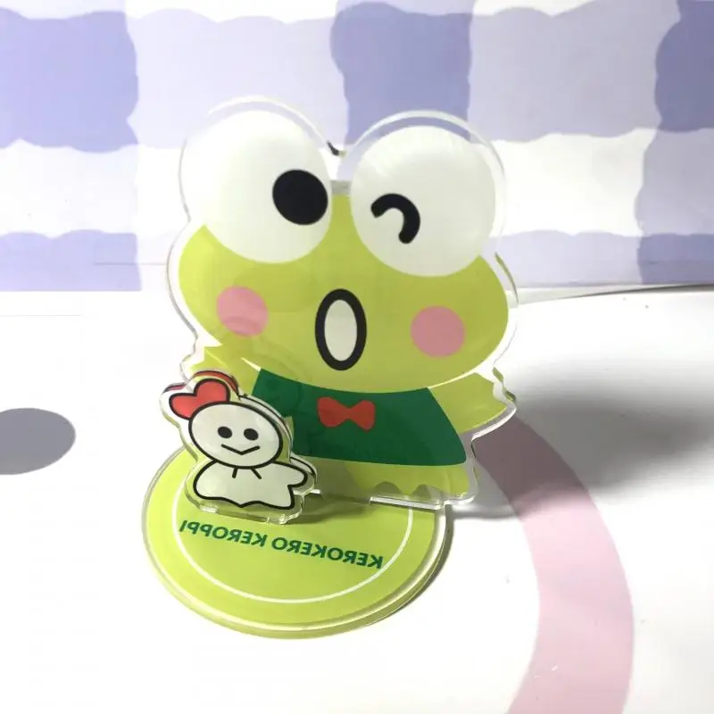 Desktop Ornaments 2Pcs Kawaii Sanrioed Keroppi Badtz Maru Hangyodon Cartoon Cute Acrylic Bracket Photo Frame Holder Festival