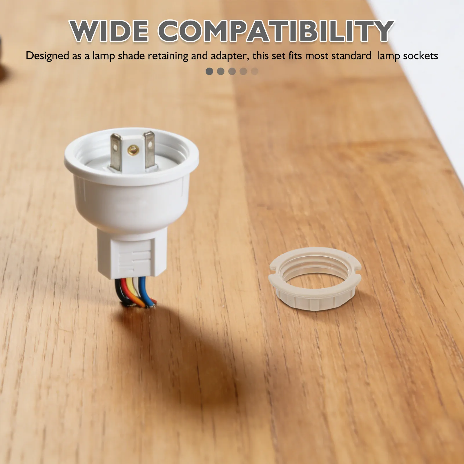 1Set G9 Lamp Shade Retainer Rings Kit 4 Plastic Collars 4 Zinc Alloy Rings Removal Socket Tool Lamp Shade Collar Holder