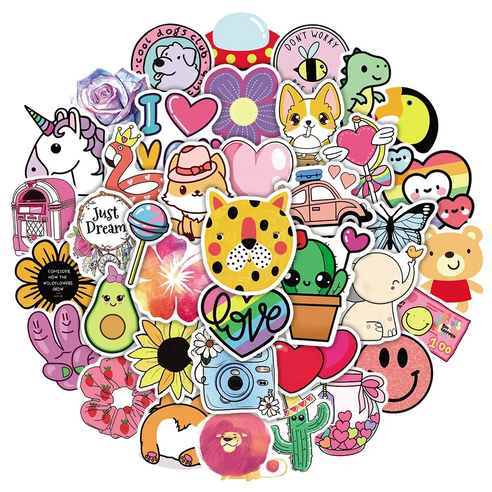 10/30/50/100PCS INS Style Small Fresh Cartoon Stickers DIY Diary Laptop Luggage Skateboard Graffiti Decals Fun