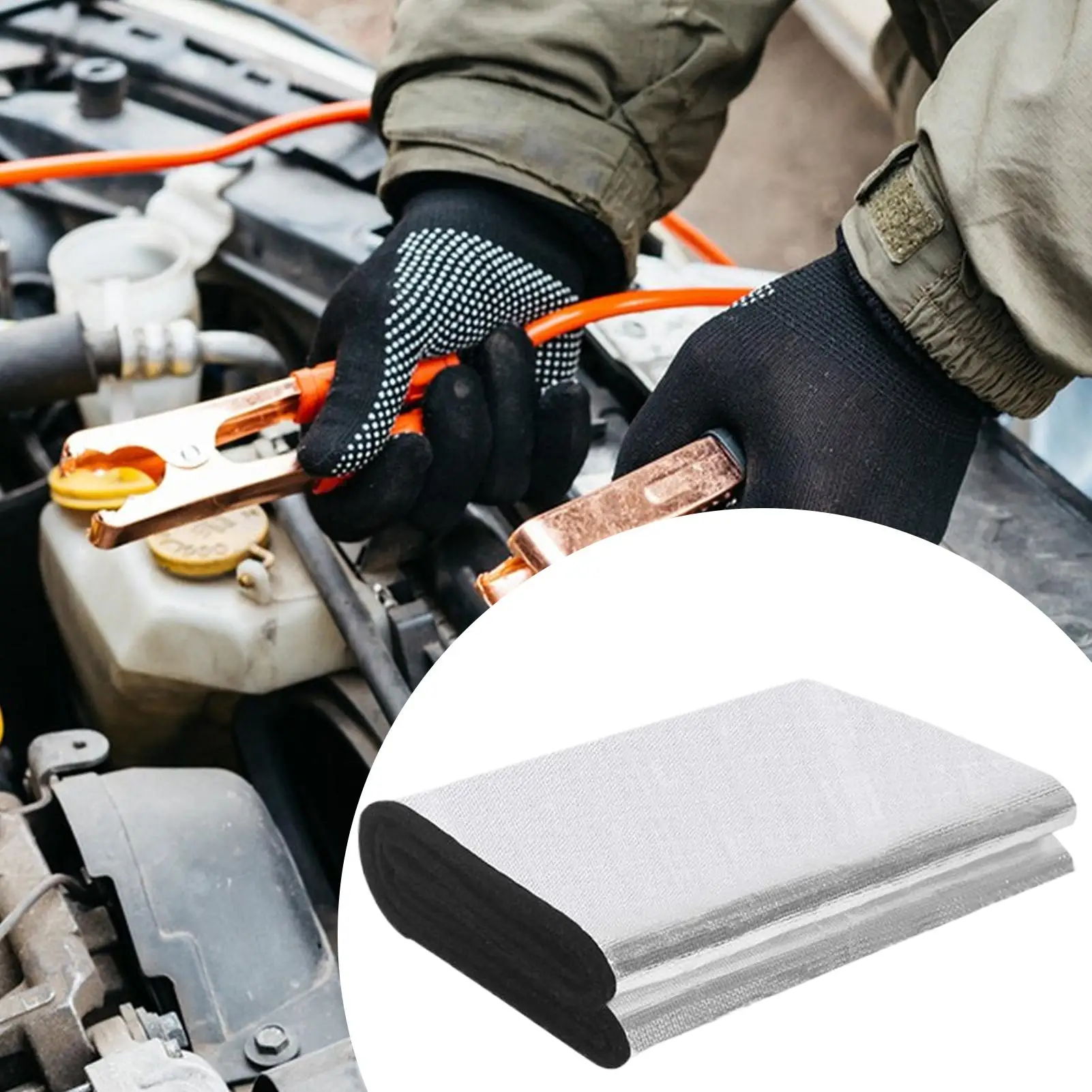 102X18X0.3cm Universal Battery Insulation Cover Fireproof Flexible Shield Insulation Car Battery Wrap Heat Insulation Mat