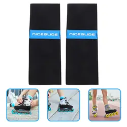 2 Pcs Black Double Layer Anti Wear Covers For Skate Ice Hockey Skate Boot Protectors Shoe Covers Elastic Skating Guards Scooter