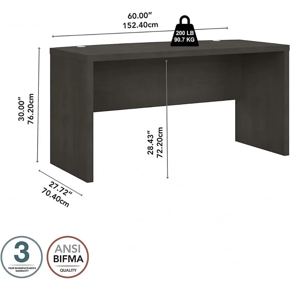 Bow Front Desk with Wire Management | Echo Collection Office Computer Table for Home Office with Quick-to-Assemble