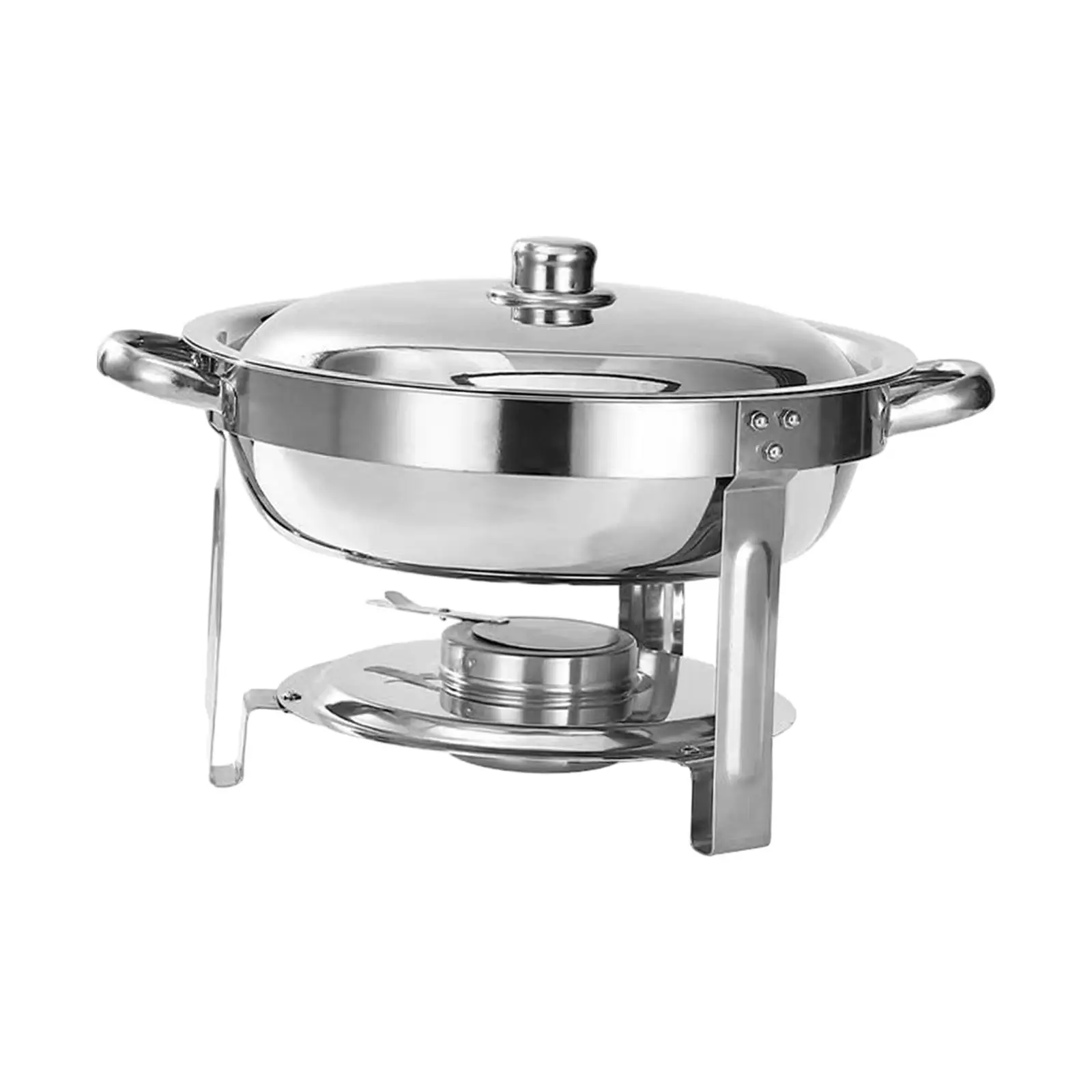 Round Catering Warmer Server 4.5L Catering Food Warmer for Serving Event Cooking Chafing Banquet Soup Stock Pots Parties