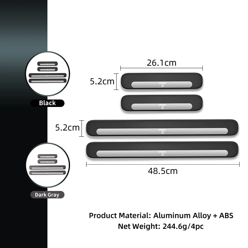 Automotive aluminum alloy interior door sill anti scratch strip For Smart Fortwo 451 450 453 EQ Forfour Coupe Cabrio Crossblade