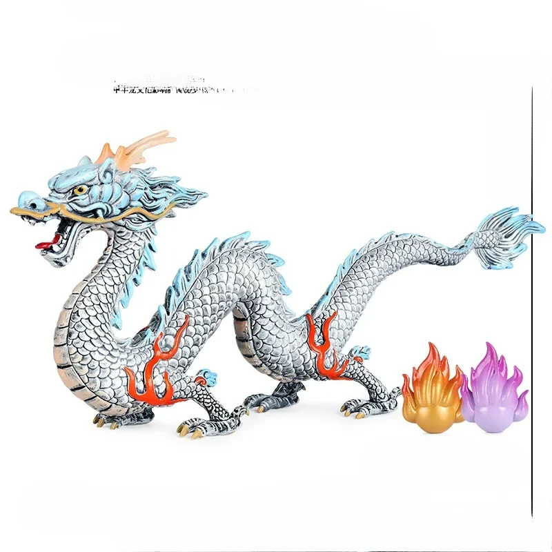 

Simulation Chinese Mythological Dragon Animals Model Ornament Trendy Chinese Feng Shui Dragon Statue for Home Decor Kids Gifts