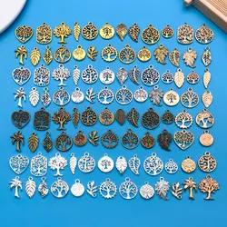 Mixed 100 piece zinc alloy leaf set series, fashionable jewelry necklace making DIY craft Halloween Christmas accessories