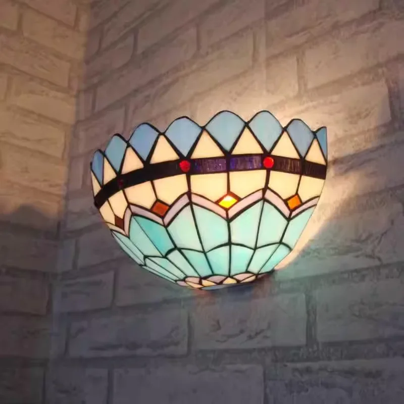 

30cm Tiffany glass wall lamp vintage foyer corridor Creative bar Dragonfly Staircase Nordic decor wall luminaria night light