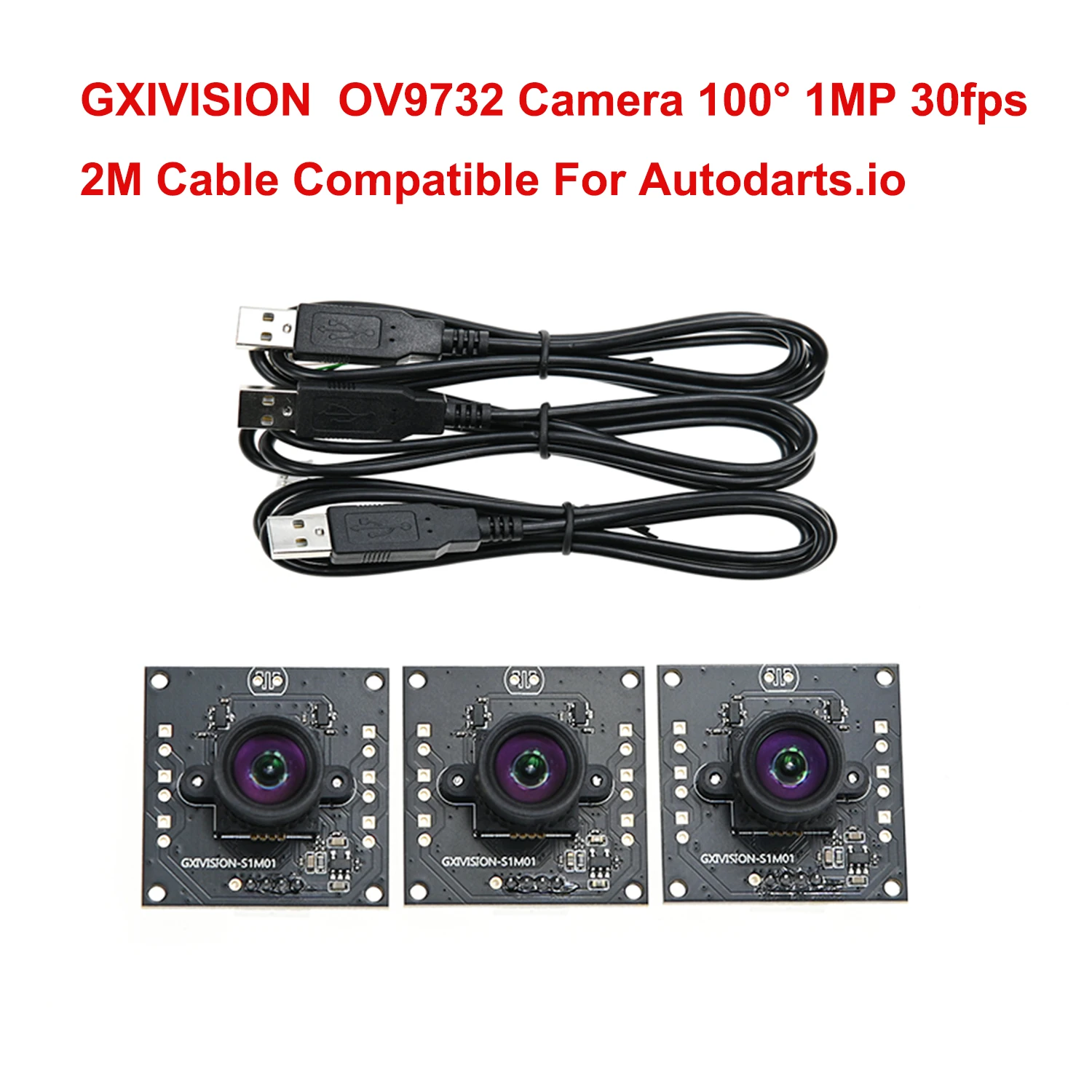 GXIVISION OV9732 USB Camera Module 100 Degree 30FPS 2M Cable NO Distortion,Compatible For Autodarts.io Scoring System,Drive Free