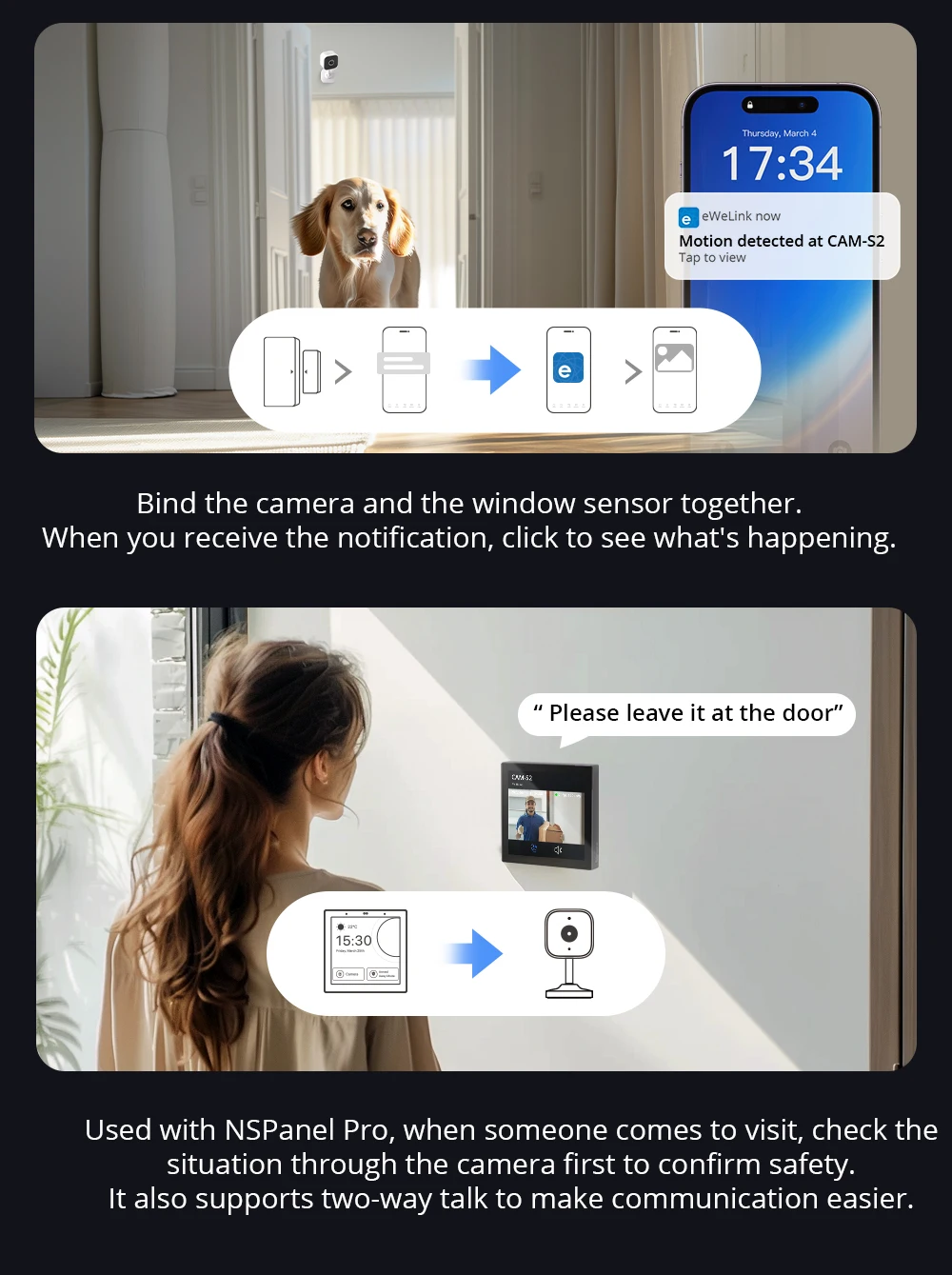 SONOFF CAM Slim Gen2 Smart Home Security Camera 1080HD Human Detection Camera Hibernation Two-way Audio Control via Google Alexa