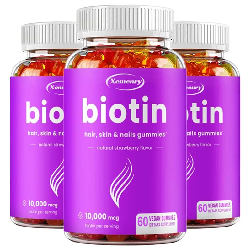 

Biotin Gummies 10,000 Mcg - for Hair Nails Health Brightens Skin Promotes Energy Metabolism & Nervous System