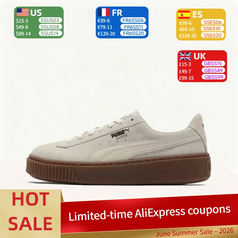 

Puma Suede Platform Rihanna Retro,Simple,Stylish, Versatile, Durable, Lightweight Low-Top Sneakers for Women–Off-White 363559-19