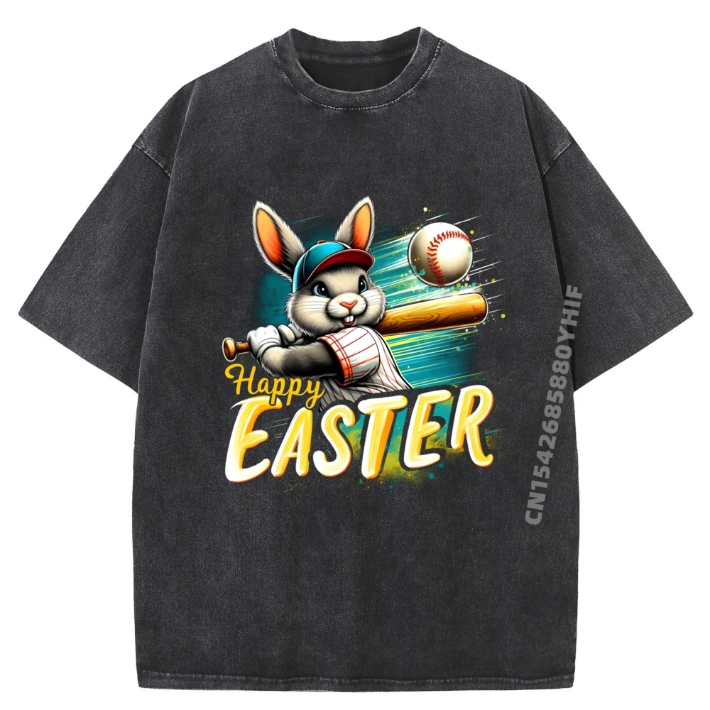 

Funny Bunny Baseball Graphic T Shirts Unisex Anime Printed Shirt Mens Soft Washed Clothes Easter Sunday