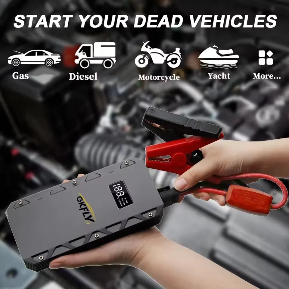 고출력 5000A 시동 장치 12V 자동차 점프 스타터 가솔린 디젤 자동차 충전기 시동 케... - 1