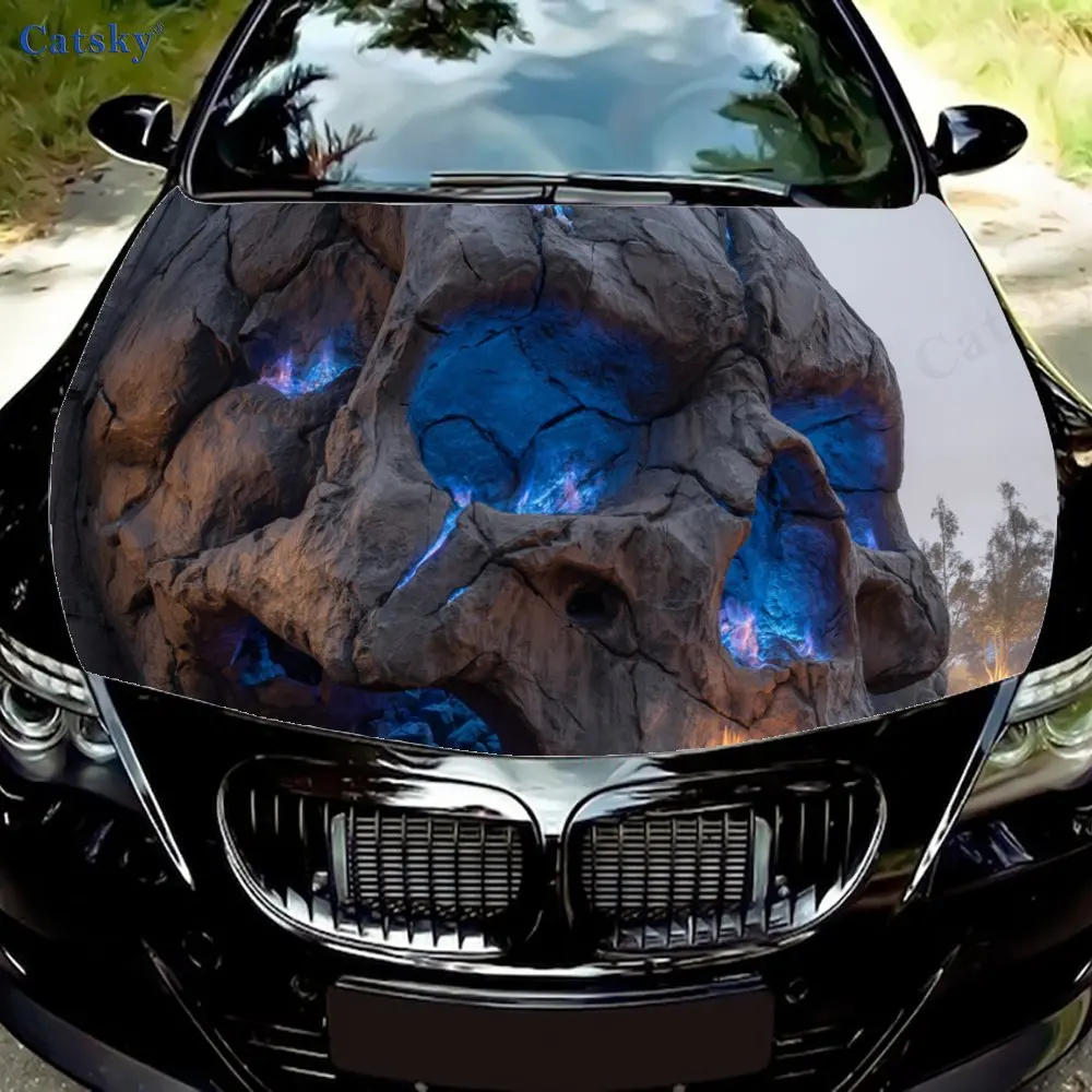 

Huge skull print,car hood stickers,PVC waterproof Self adhesive car hood sticker,car hood decoration protection stickers,Auto Ac