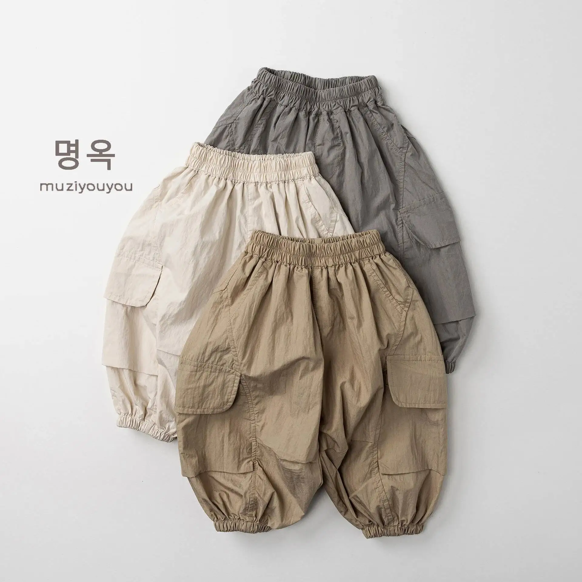 Frühling Sommer Kinderhosen 1-8 Jahre Jungen Mädchen Dünne Patchwork-Taschen Anti-Mücken Cargo-Hosen Jogger Kleinkind-Hosen Kinderkleidung – Detail 5