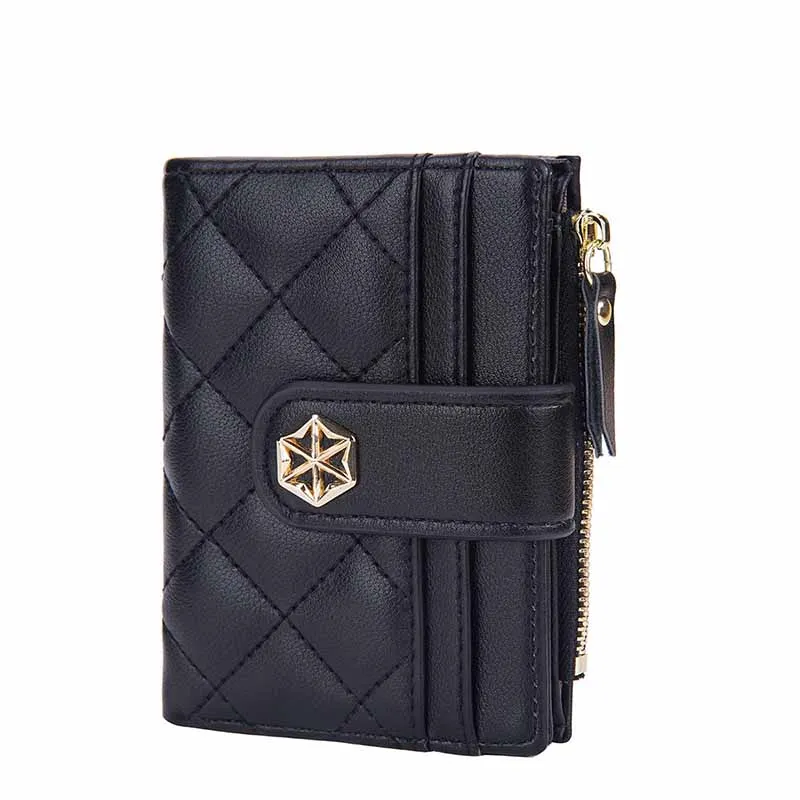 

New Fashion Slim Women Leather Magic Wallet Designer Credit Card Holder Woman Small Cash Clip Bilfold Wallet Clamps for Money