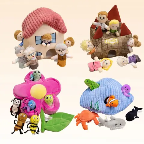 Finger Puppet Set Stuffed Little Prince,Family,Insect,Mushroom Plush Finger Puppets for Kids Adult Pretend Playing Dolls