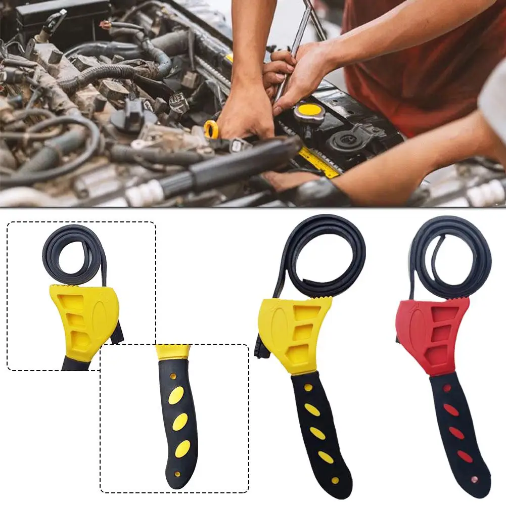 

8 Inch Multifunctional Belt Wrench Plastic Adjustable Hardware Filter Rubber Auto Tool Bottle Repair Opener Non-slip Handle V8U1