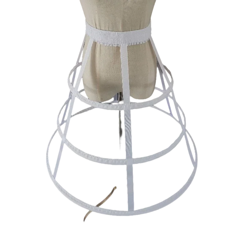 3 Hoops A-Line  Wedding Petticoat Fishbone Crinoline Cage Skirt  for Cosplay, Birthdays Party