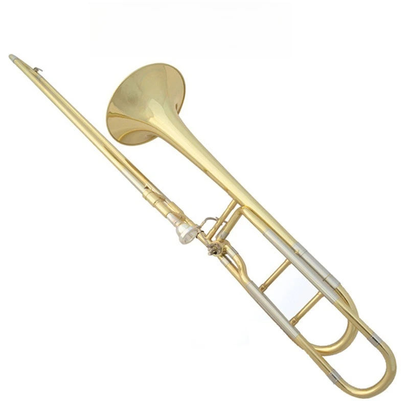 Gold Brass Convertible Tenor Slide Trombone Student Instrument For Music Test Band Daily Training Playing