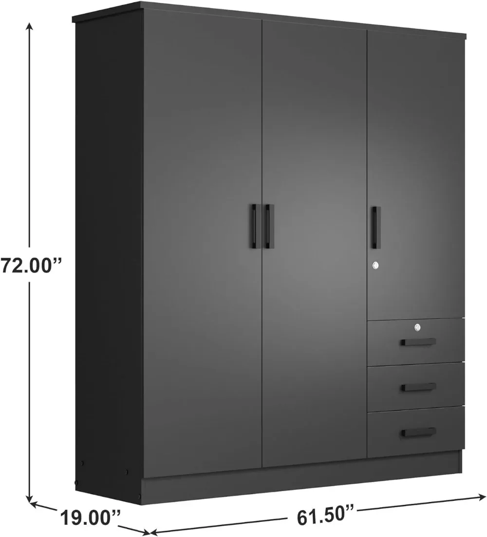 Closet 3 Doors and 3 Drawers Lots of Storage muebles de dormitorio  schrank schlafzimmer