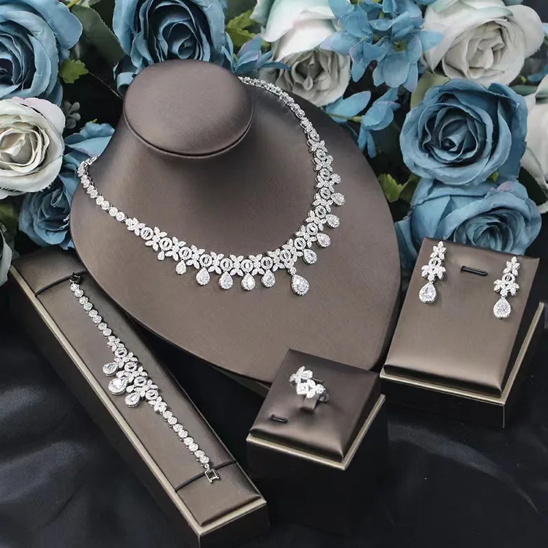 

Jewelry set Fashion evening dress accessory zircon micro-inset four-piece set