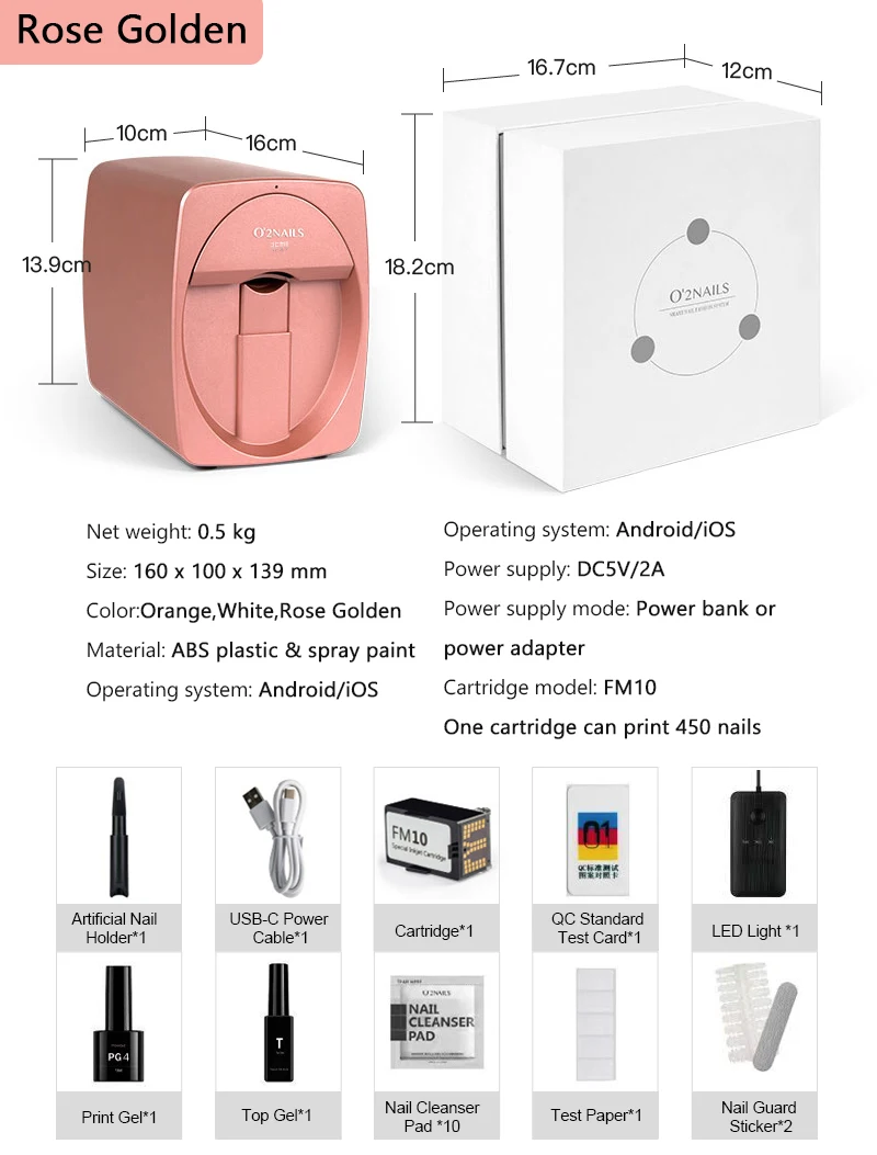 Portable 3D Smart Mobile Nails Polish Printer Machine Digital DIY Finger Machine Nails and Flower Printer Nail Printer