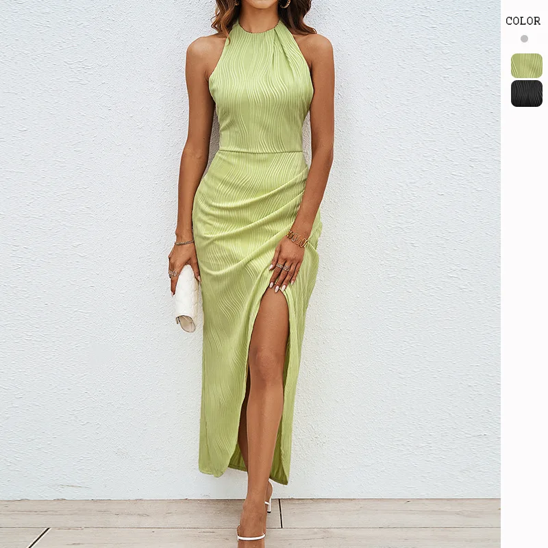 

Women's Clothing 2026 Summer New High-End Dress, Luxurious Halter Neck Slim-Fit Long Dress For Women